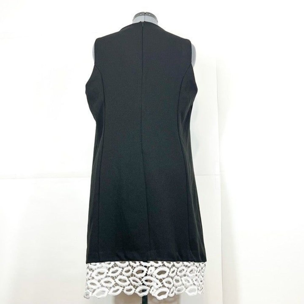 Betsey Johnson  Sz 18W  Black Sleeveless  White Lace  Flounce Dress - Picture 5 of 7